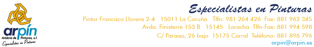 Venta de pinturas, herramientas auxiliares y artículos de decoración. La Coruña